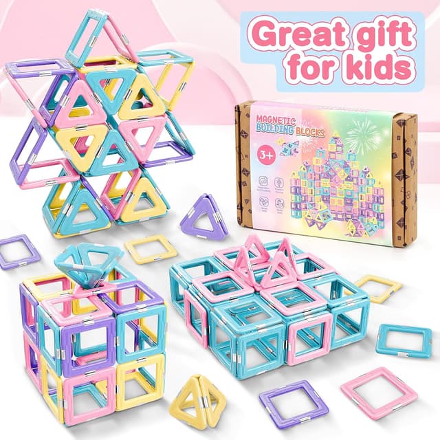 Thumbnail 6 de Lovchil 36pc Magnetic Building Blocks & Tiles Set for 2–8 Year Olds (STEM Montessori macaron tiles)