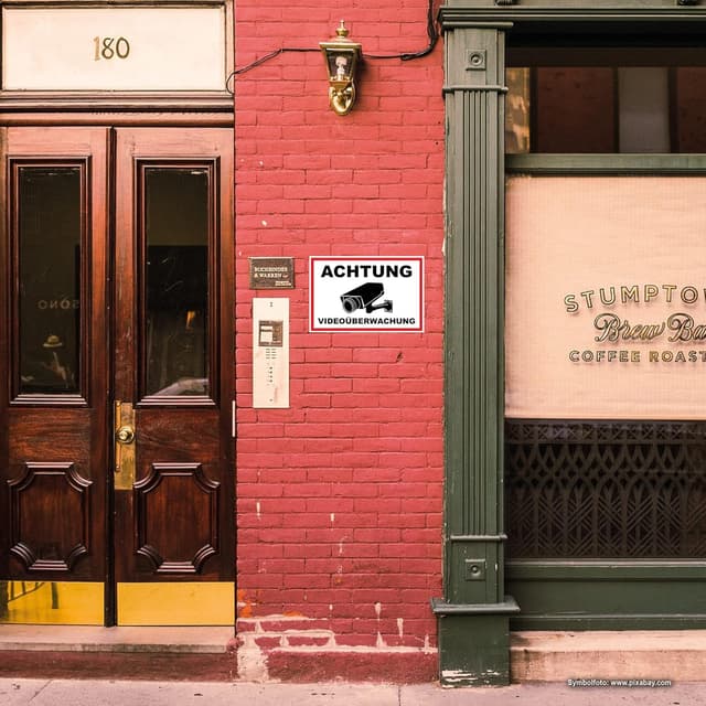 Detalle de STROBO 2x XXL „Achtung Videoüberwachung“-Schild (40 x 30 cm) aus Alu-Dibond, 3 mm