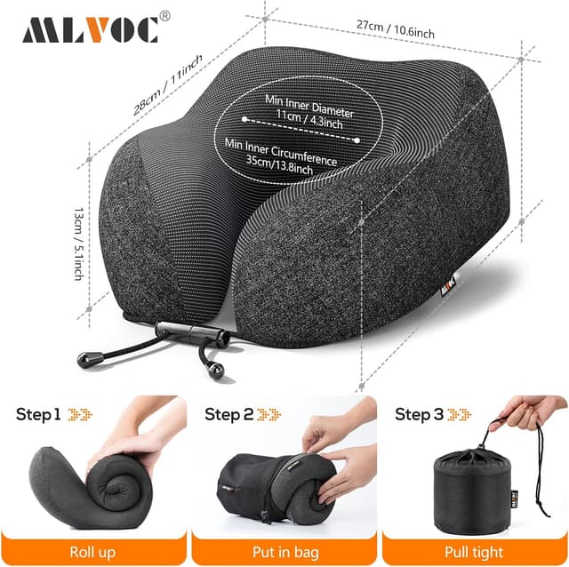 Thumbnail 6 de MLVOC Memory Foam Neck Pillow for Travel