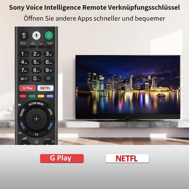 Detalle 2 de Gvirtue RMF-TX310E / RMF-TX220E Sprach-Fernbedienung für Sony Bravia Smart TV (Ersatz mit Mikrofon)