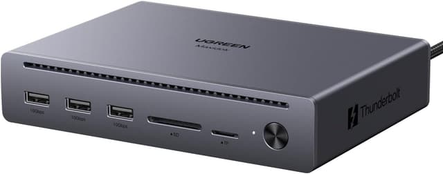 Detalle de UGREEN Maxidok Thunderbolt 5 Docking Station (Revodok 10-in-1) – 10 Ports mit bis zu 120 Gbit/s, 100 W Laden und Ethernet