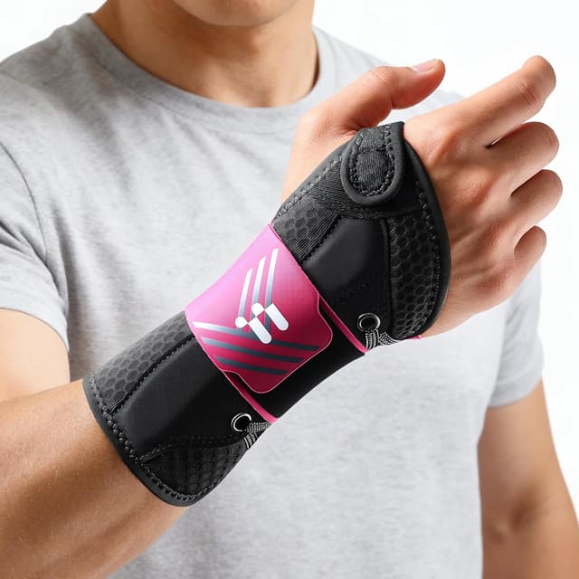 Detalle de Fitomo Handgelenkstütze rechts mit Metallschiene & Daumen-Design gegen Reibung (L/XL)