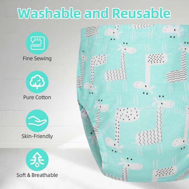 Detalle de Aolso Töpfchen-Trainingshosen (10er-Set) – Baby/ Kleinkind-Trainingshose aus 100% Baumwolle für Jungen (110)