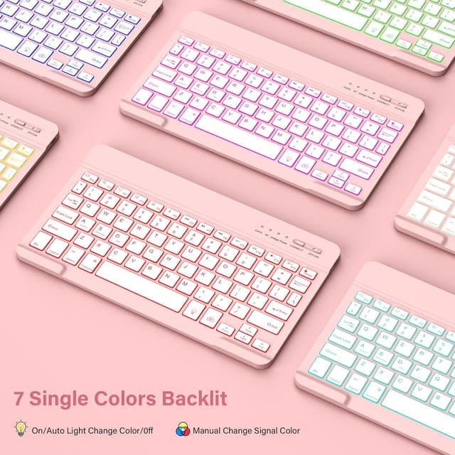 Detalle de KBCASE Keyboard Detachable Case for iPad 10th (10.9" 2022) / iPad A16 11th (11" 2025) in Pink