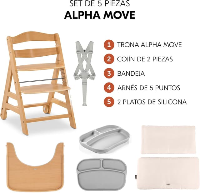 Detalle 2 de hauck Alpha Move Trona Evolutiva de Madera