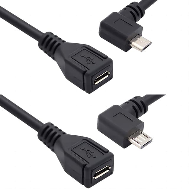 Detalle de CY Micro-USB 2.0 Verlängerungskabel 90° abgewinkelt (Stecker auf Buchse), 0,5 m