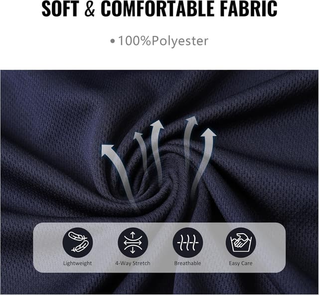 Detalle de Mens Gym Athletic Quick-Dry Sports T-Shirts with Moisture Wicking & Reflective Stripe