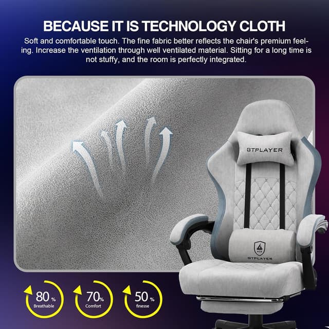 Detalle 2 de GTPLAYER sedia gaming ergonomica, 150 kg