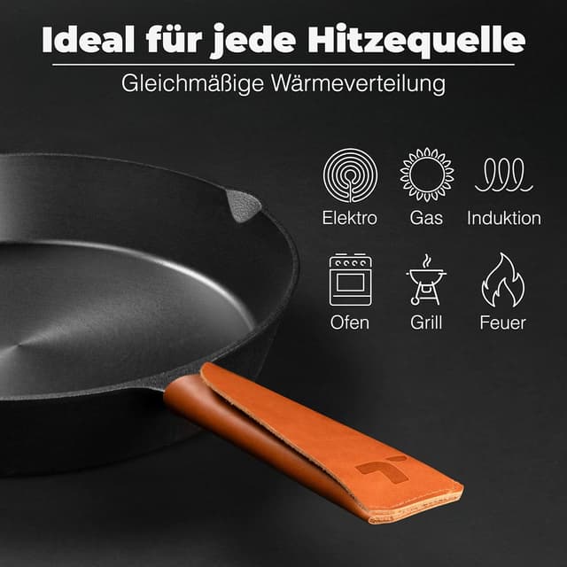 Detalle 2 de TECOR Gusseisenpfanne 28 cm für Induktion