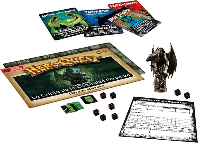 Detalle de HeroQuest Crypt of Perpetual Darkness: espansione premium con imprese, carte speciali e miniatura del drago