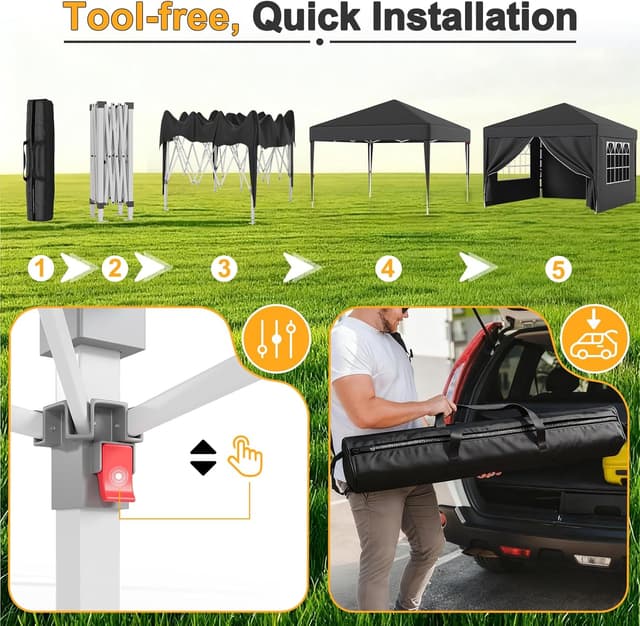 Detalle 2 de JUMMICO Tensione Pieghevole 3x3 m