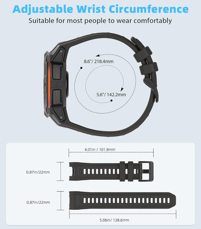 Thumbnail 4 de MoKo Rubber Sport Watch Band for Garmin Instinct 3 45mm