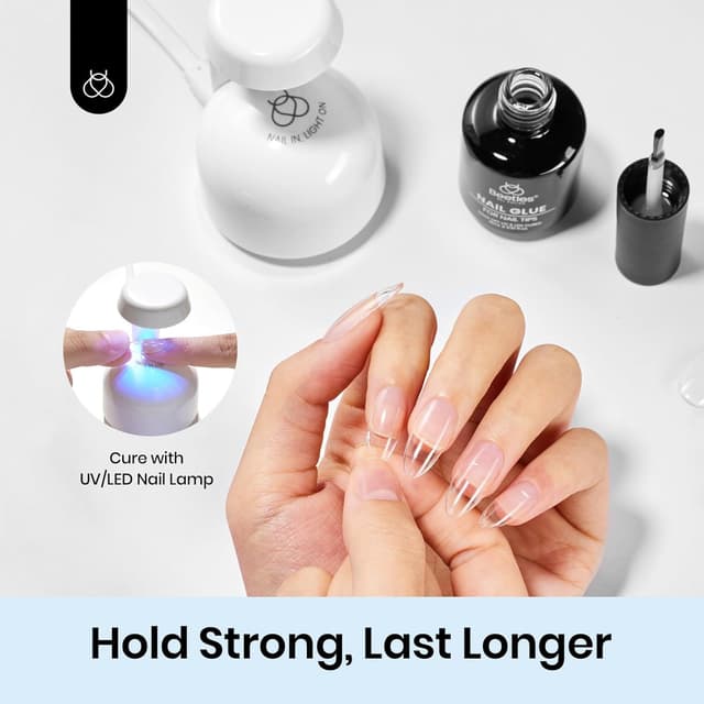 Detalle de Beetles Gel Nail Glue and No Wipe Top Coat Kit (9 in 1), 15ml DIY UV Nail Extension Gel