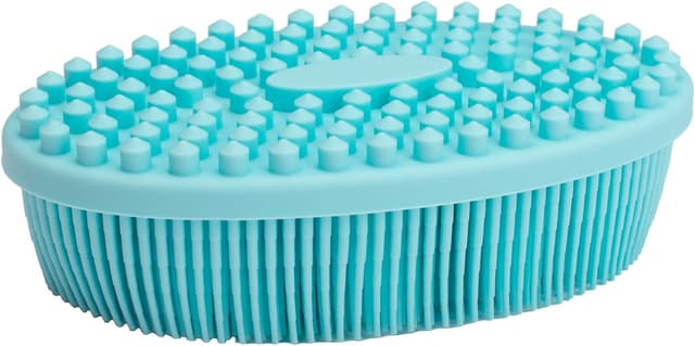 Detalle de DNC Exfoliating Silicone Body Scrubber (Blue) – easy-clean shower body brush