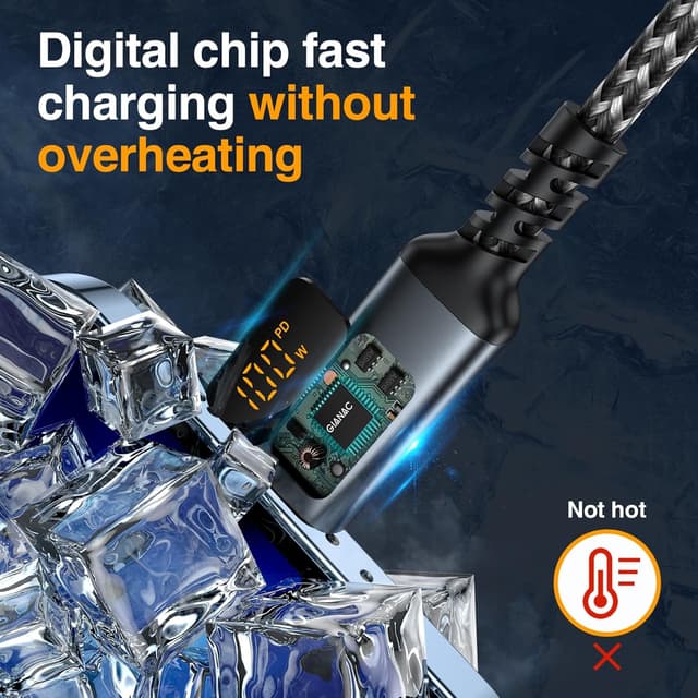 Detalle 2 de GIANAC 240W USB-C Schnellladekabel, 3 m