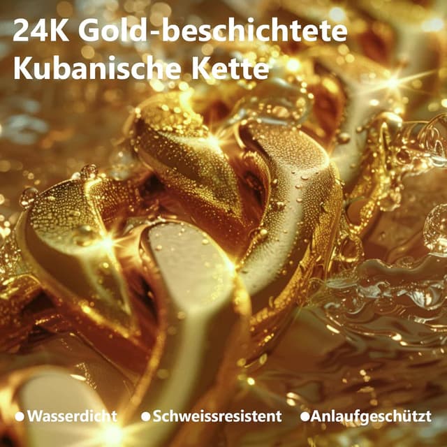 Detalle de KRKC&CO Herren-Panzerkette mit Silberbeschichtung (3 mm/5 mm) & Diamantschliff, nickelfrei, Länge 45,7–66 cm