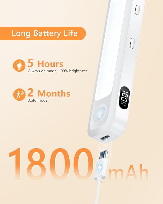 Detalle de WILLED Schrankbeleuchtung Unterbauleuchte für Küche & Schrank mit Bewegungsmelder, Fernbedienung, 3 Farbtemperaturen (4er-Set)