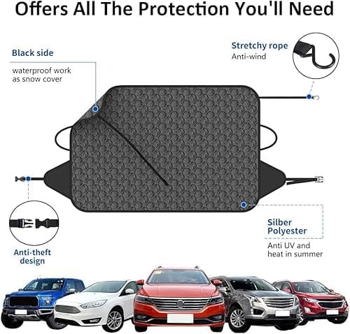 Thumbnail 3 de Housse pare-brise hiver XZXWZX pour voiture, épaisse avec rangement ⛴