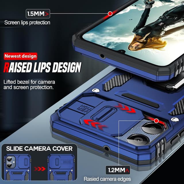 Detalle de LeYi Galaxy A06 phone case with kickstand