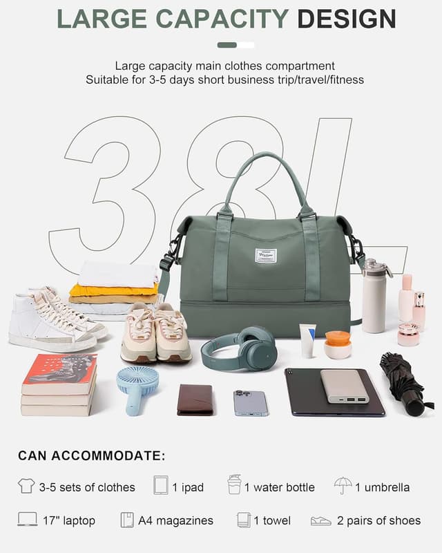 Thumbnail 2 de Bolsa J2-Verde: Viaje, Gimnasio y Playa 🏖