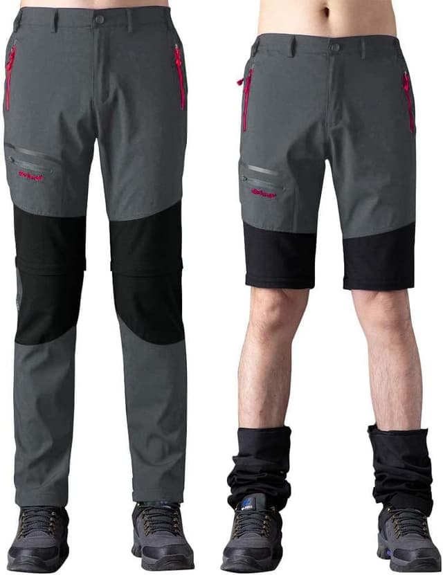 Detalle de SANMIO pantaloni trekking uomo convertibili softshell, asciugatura veloce e rimovibili