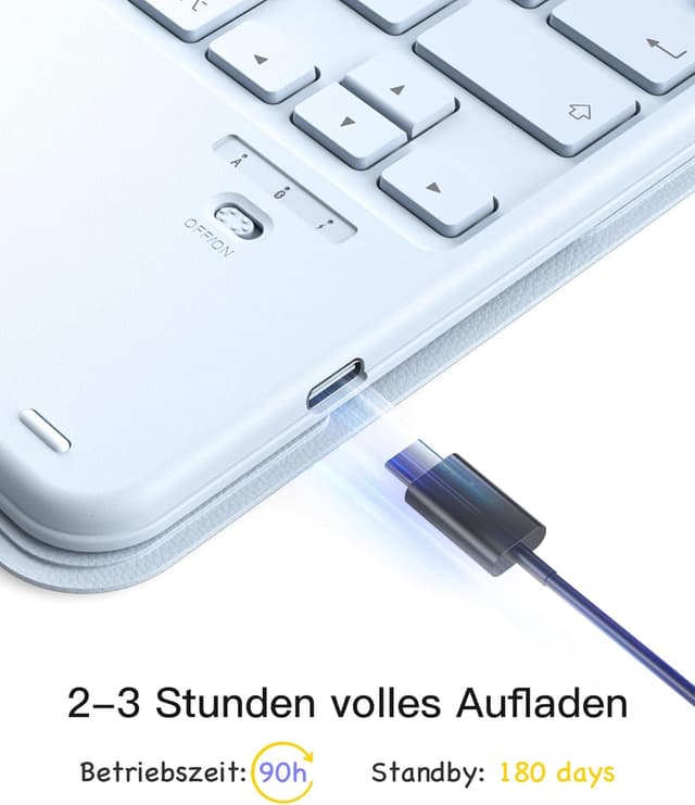 Detalle de Inateck iPad-Hülle mit Tastatur „Classic N0001“ (QWERTZ) für iPad Air 11 & Pro 11 mit Touchpad