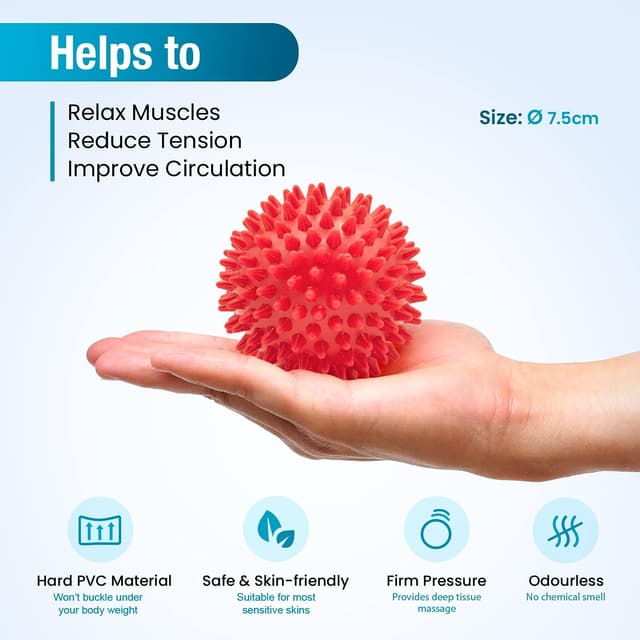 Detalle de Beenax Spiky Massage Ball Roller Set for plantar fasciitis and deep tissue relief