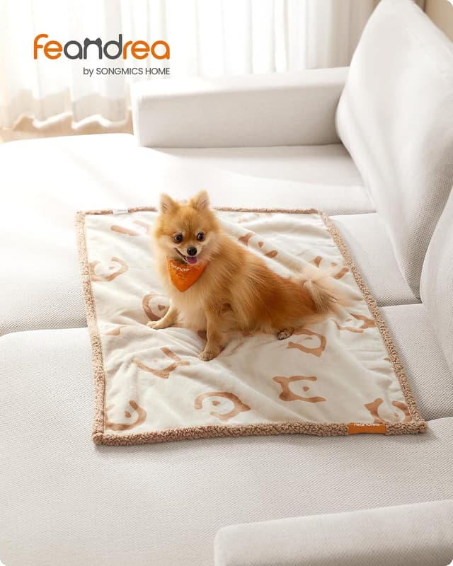 Detalle 2 de Feandrea Waterproof Dog Blanket (Sherpa Fleece & Flannel) PPB040K01, 101 x 73 cm, M