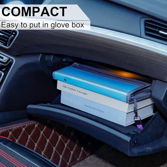 Detalle 2 de NAFY Small Accordion File Organizer (A5) with Zipper – 13-Pocket Coupon & Receipt Holder in Blue