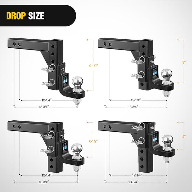 Detalle de Nilight Adjustable Hitch Ball Mount 7500 lbs