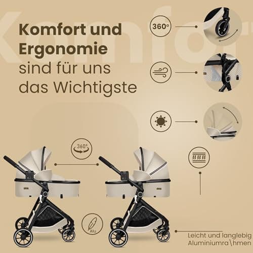 Detalle 2 de GaGaDumi SoHo 3 en 1: cochecito plegable ligero con capazo y silla de coche i-Size (hasta 22 kg)