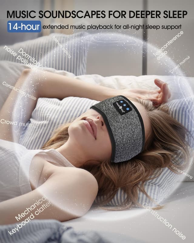 Thumbnail 5 de MUSICOZY Schlafkopfhörer Stirnband 14h Laufzeit