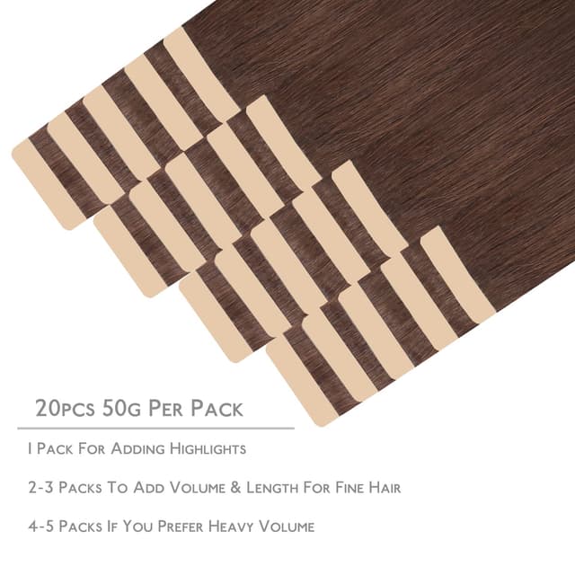 Detalle 2 de WENNALIFE Tape Extensions Echthaar 50 g 35 cm