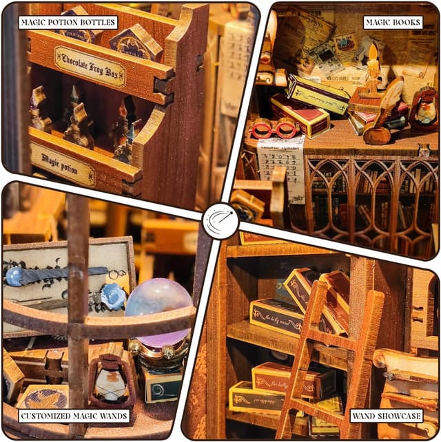 Detalle 2 de STRUCWOOD SQ-51 book nook kit with LED light