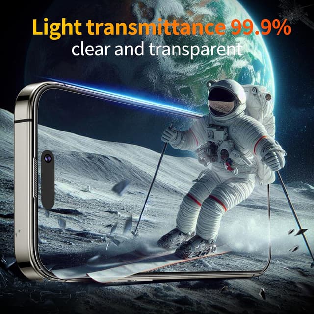 Thumbnail 6 de Tentoki 2 Pack Tempered Glass Screen Protector for iPhone 15 Pro Max (6.7-inch) – 9H+ Full Coverage