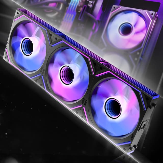 Detalle de AsiaHorse Dawn Pro 120mm ARGB PWM Case Fan (Modular Daisy Chain, Forward/Reverse Blades)