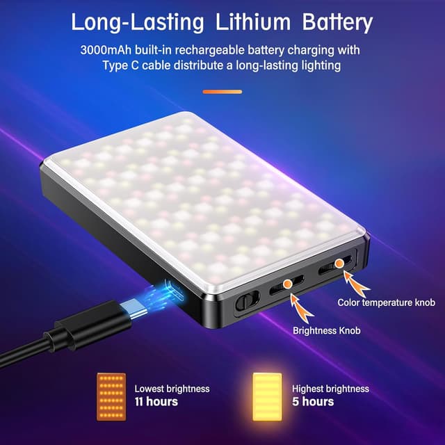 Thumbnail 4 de SEAEYES RGB LED Videoleuchte 2500–9000K