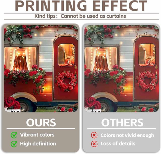 Detalle 2 de Luminora Fabric Happy Valentine’s Day Photography Backdrop (7x5ft, red romantic car & rose forest)