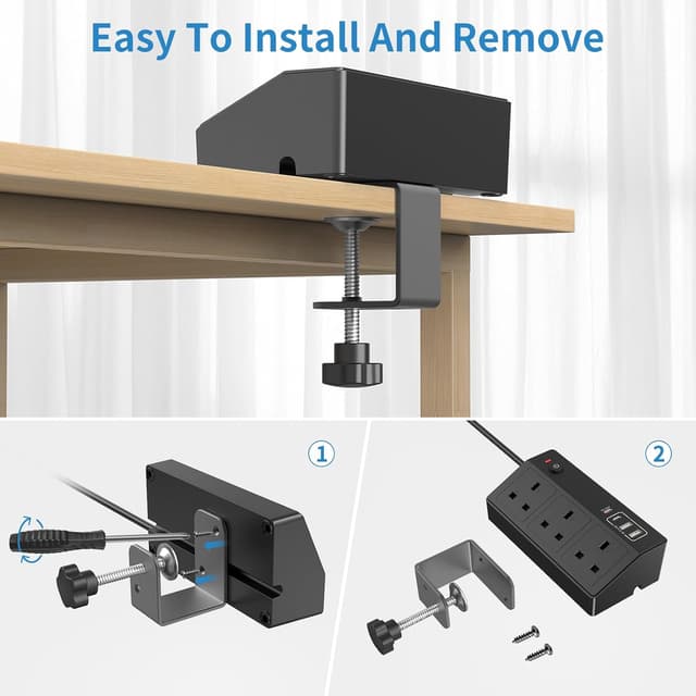 Thumbnail 6 de HAFINO PD 20W Desk Power Socket with USB‑C Slots – 7‑in‑1 Power Station with 2M Extension Lead