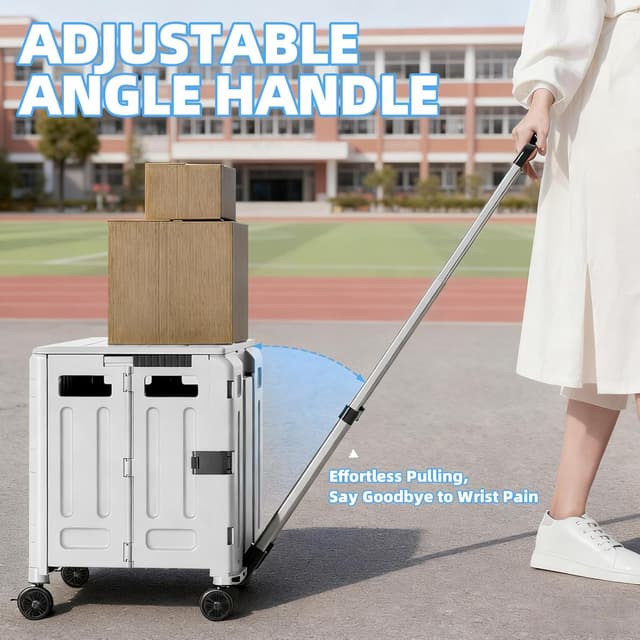 Detalle 2 de TODAYGO Folding Utility Cart 4-Wheel Collapsible Rolling Crate