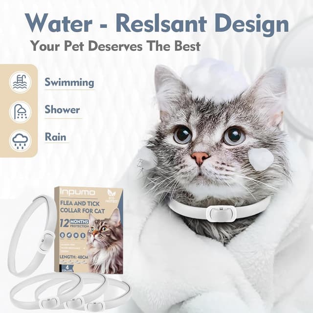 Thumbnail 6 de Collier anti-puces pour chats réglable et imperméable (48 cm) – protection jusqu’à 12 mois, huiles essentielles