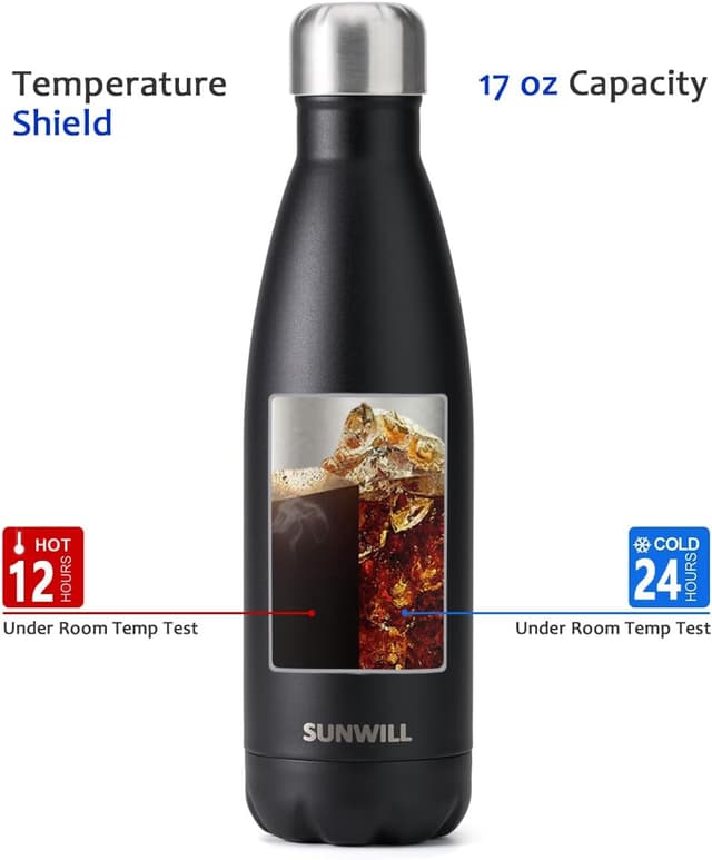 Detalle de SUNWILL Metal Water Bottle 500ml insulated bottle 🚰