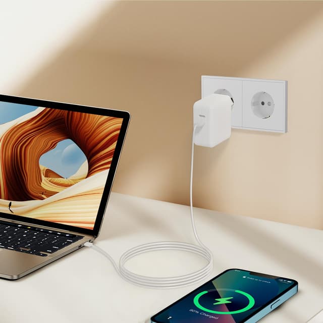 Detalle de MVAVA Schuko EU-Standard Unterputz-Steckdose 2-fach (80×150 mm) weiß – mit Kindersicherung, einfache Montage