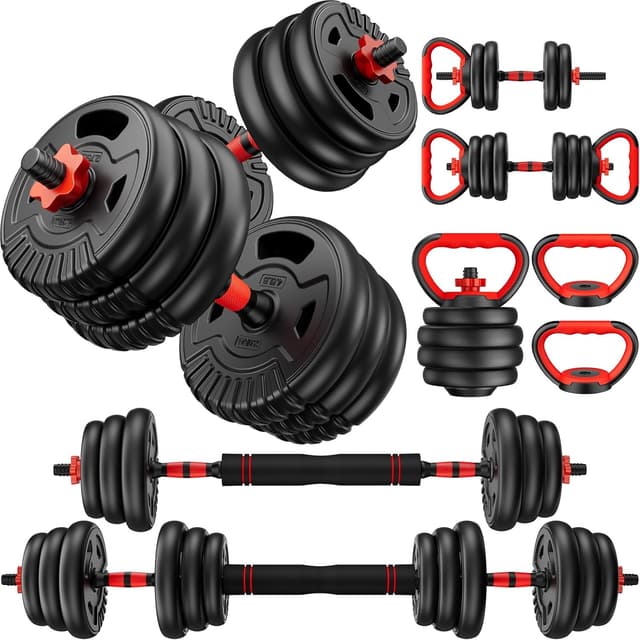 Detalle de SAUVOO Adjustable Dumbbell Set (22/33/45/70/90lbs) 5-in-1 Free Weight System