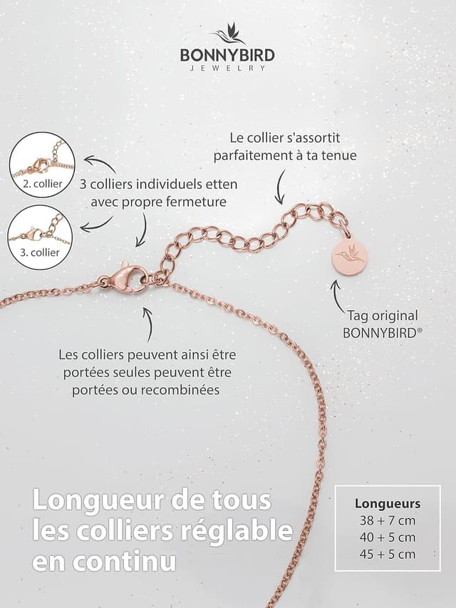 Detalle 2 de BONNYBIRD Collier Multirang 38‑45 cm