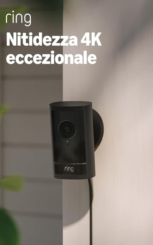 Detalle 2 de Ring Videocamera esterna Pro Plug-In (Outdoor Camera Pro, ultimo modello) – Retinal 4K e zoom 10x, confezione da 2