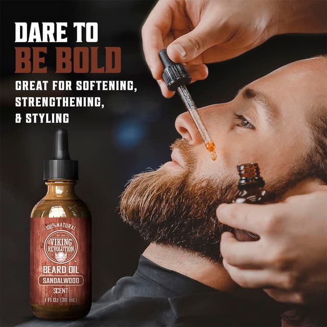 Thumbnail 1 de Viking Revolution Beard Oil Sandalwood 1 Pack