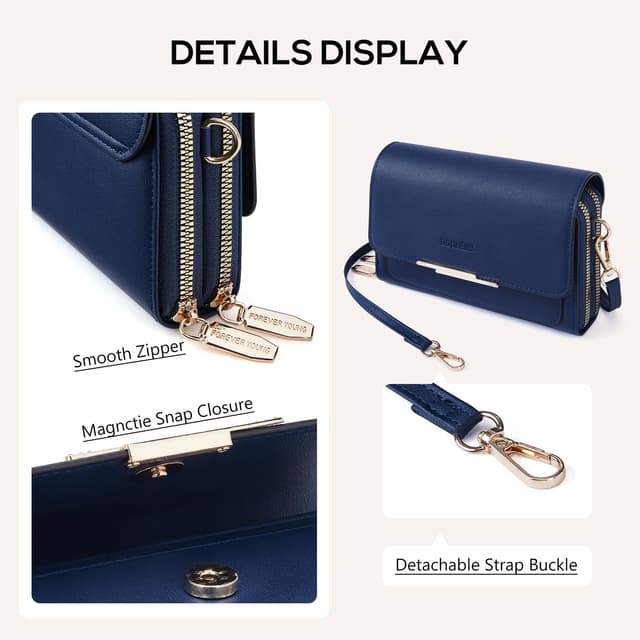 Thumbnail 6 de Roulens Small Crossbody Phone Bag for Women – PU leather phone pouch with adjustable strap and card slots