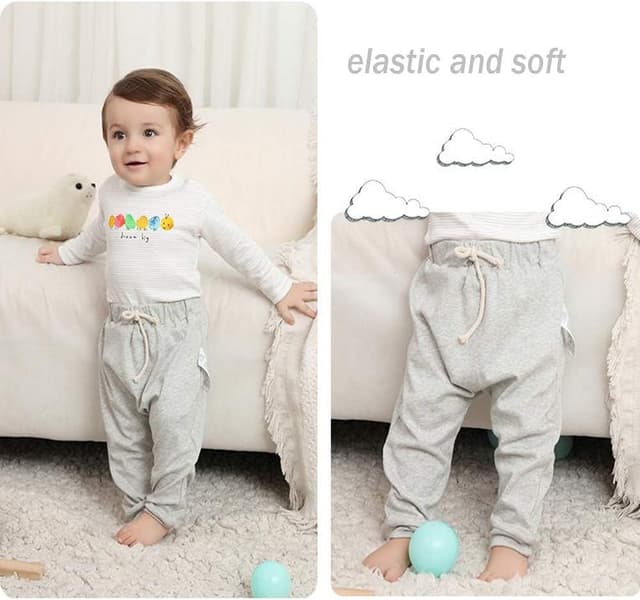 Detalle de CuteOn 3 Pack Unisex Kids Toddler Harem Pants in 100% Cotton