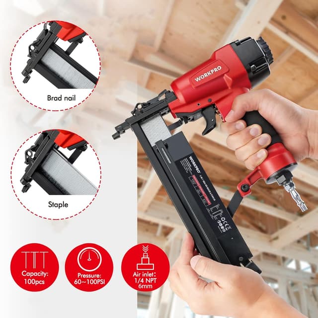 Detalle de WORKPRO Air Brad Nailer 50 mm, 2-in-1